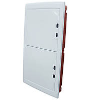 Щиток розподільчий (під автомати) модульний щит пластиковий корпус під 72 автомата / модуля, непрозора дверцята / білий корпус, що вбудовується