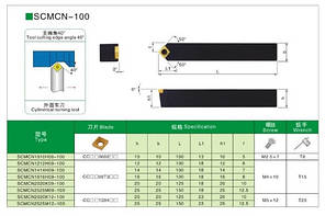 SCMCN1212H09-100 Різець прохідний (державка токарна прохідна), фото 2