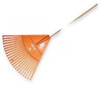 Граблі віялові (22 зубця) держак дерев'яний KT-CX22H