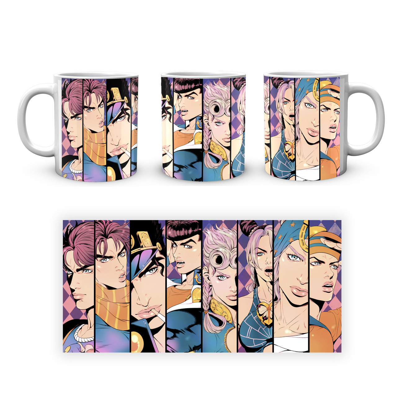 Кружка GeekLand Неймовірні пригоди ДжоДжо JoJo's Bizarre Adventure Головні герої Портрети JJ 02.408, фото 1