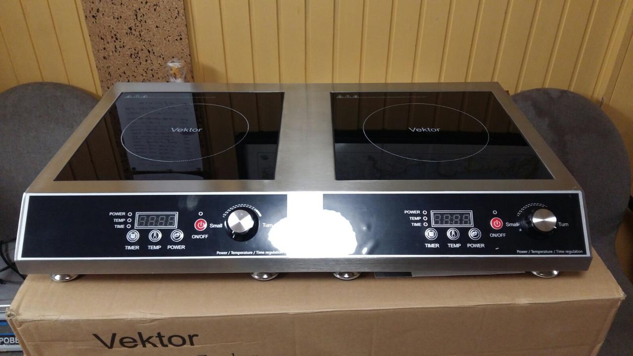 Плита індукційна двухканфорочная (подвійна) Vektor H7000
