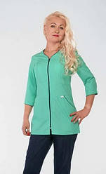 Медичний жіночий костюм ментолового кольору на блискавці (з 42 по 66 р)