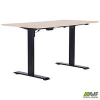 Регулируемый стол письменный Like AMF металлическая база черная дсп серый