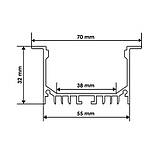 Профіль алюмінієвий врізний ЛСВ-55 32х55 Biom (комплект профіль +лінза), 2 м, фото 2