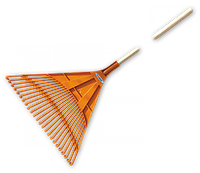 Граблі віялові (24 зубці) держак дерев'яний KT-CX24B