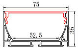 Профіль алюмінієвий ЛС75А 35х75 Biom (комплект профіль +лінза), 2 м, фото 2
