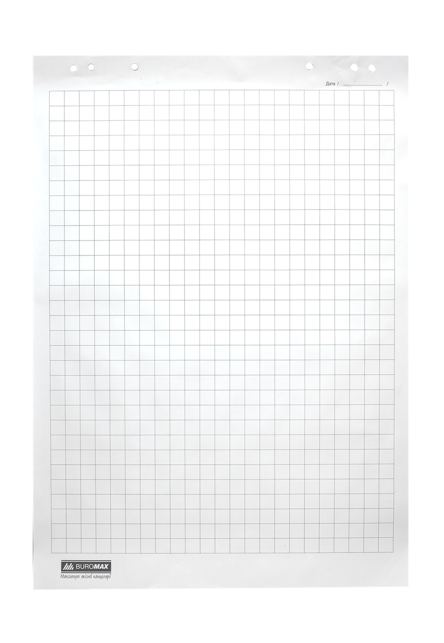 /Блок паперу для фліпчартів 64х90см клітина 20 л офсет 70 г/м2 карткоробка
