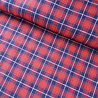 Костюмна фланель в червону дрібну клітинку, ш. 140 см