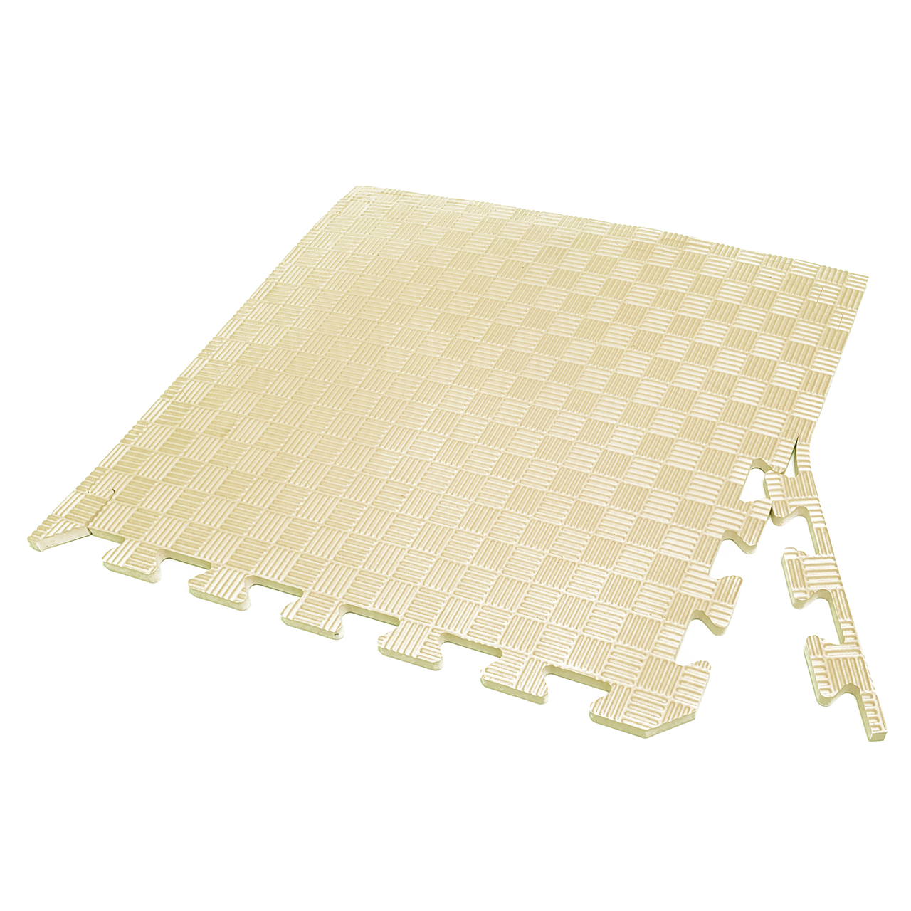 Килимок-пазл (татамі ластівчин хвіст) IZOLON EVA SPORT 50х50х1см з бортиком бежевий