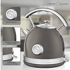 Електрочайник ProfiCook PC-WKS 1192 (антрацит) Бренди Європи, фото 4