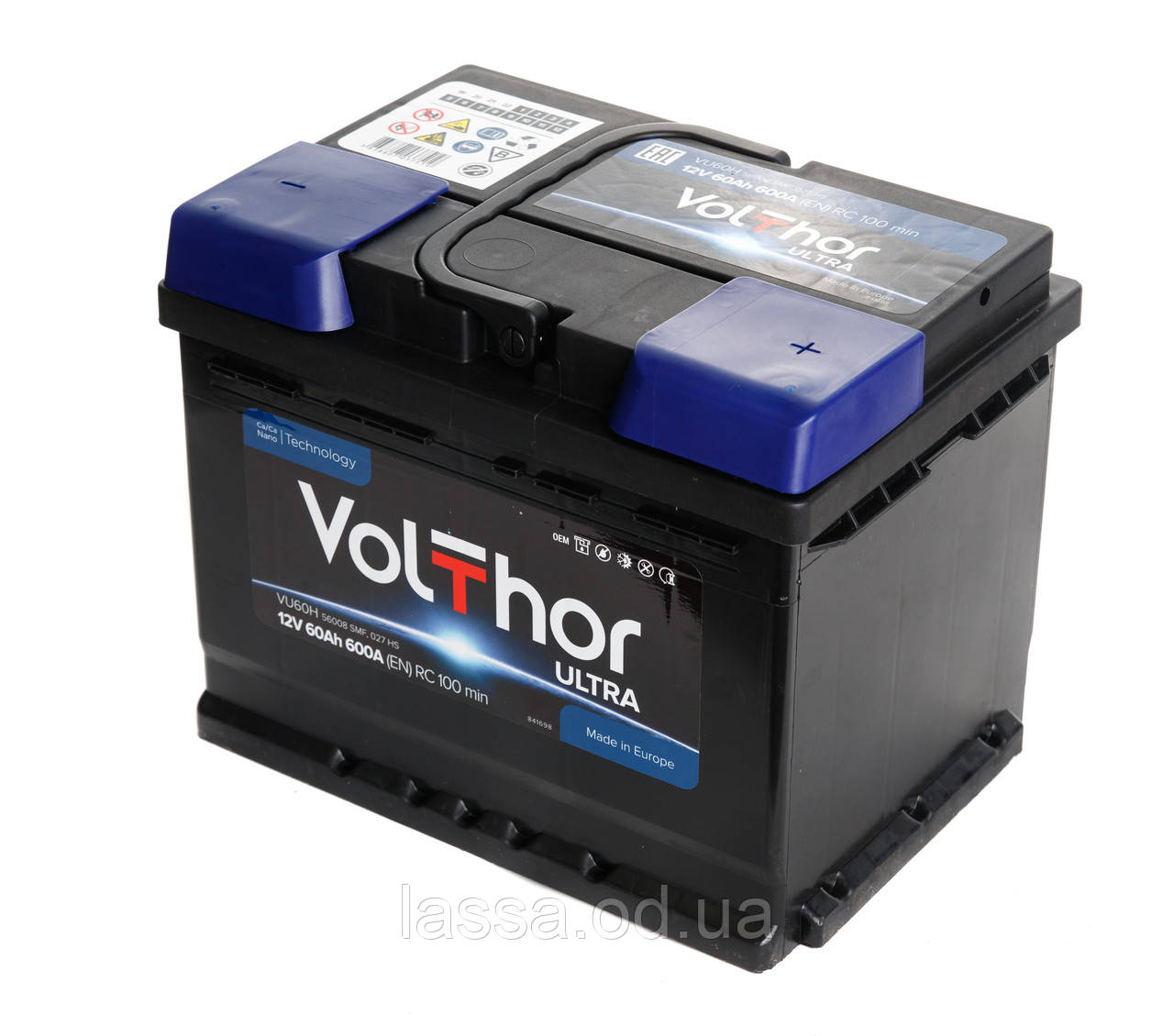 Акумулятор Volthor Ultra 6СТ-60-АЗ (0) правий плюс