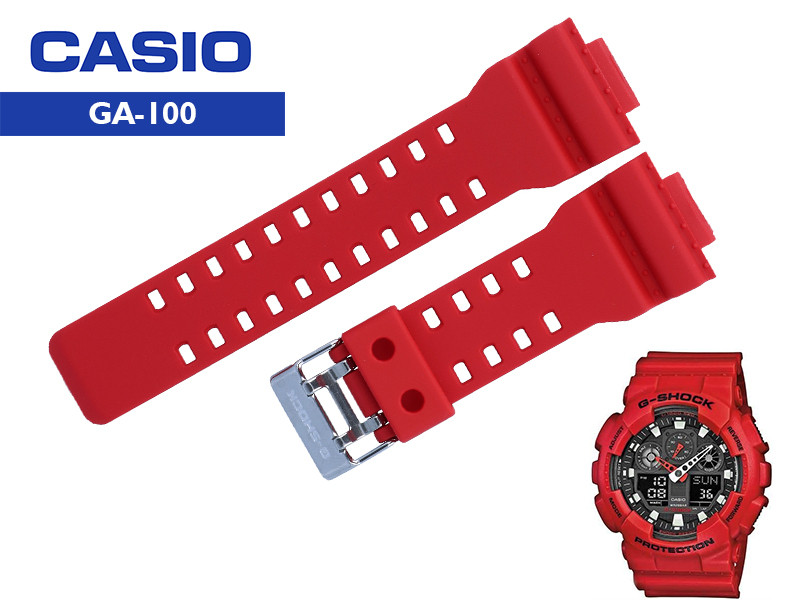 Ремінці Casio G-Shock GA-100 Original червоні