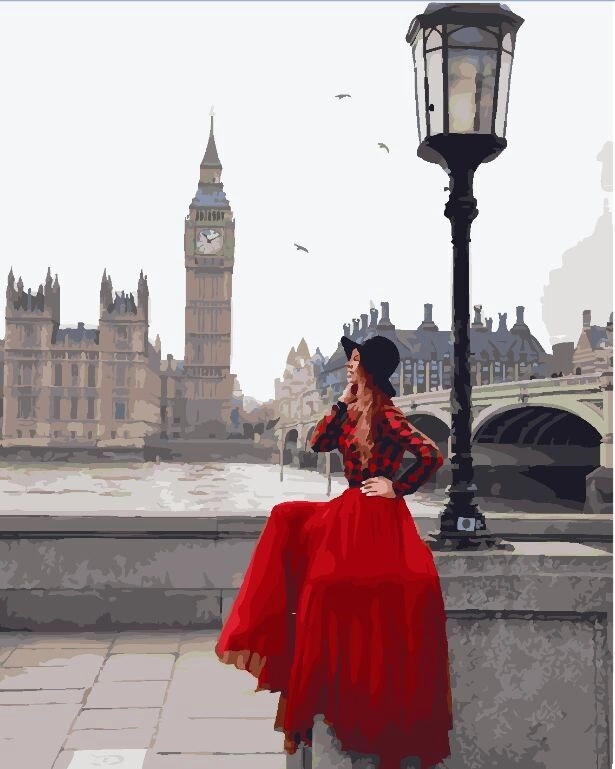 Картина за номерами 40х50 см Brushme Дівчина в пасмурном Лондоні (GX 24904), фото 1