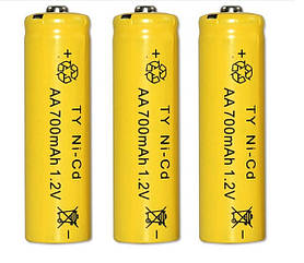 Акумулятор "пальчиковий" AA 1,2 V 700 mAh Ni-Cd (код: AATY700)