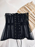 Корсет на 16 кісточках з прозорими вставками люкс, корсет на одяг, корсет на зав'язках (5113), фото 7
