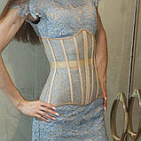 Корсет на 16 кісточках з прозорими вставками люкс, корсет на одяг, корсет на зав'язках (5113), фото 3