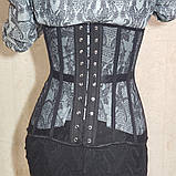 Корсет на 16 кісточках з прозорими вставками люкс, корсет на одяг, корсет на зав'язках (5113), фото 2