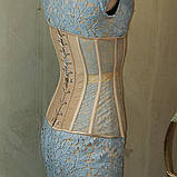 Корсет на 16 кісточках з прозорими вставками люкс, корсет на одяг, корсет на зав'язках (5113), фото 4