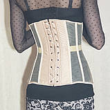 Корсет на 16 кісточках з прозорими вставками люкс, корсет на одяг, корсет на зав'язках (5113), фото 9