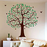 Інтер'єрна наклейка 1100х1200 мм Двоколірне дерево сім'ї ПВХ наклейки дерева велика крона матова