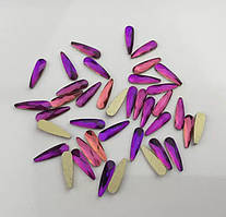 Камені Краплі (скло), Рожево-фіолетові 10 шт.