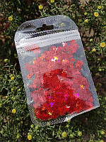 Голографічний кленовий листочок червоний