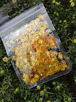 Голографічний кленовий листочок золотий