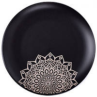 Тарелка обеденная Kora круглая 25 см Черная Limited Edition JH5277S-1