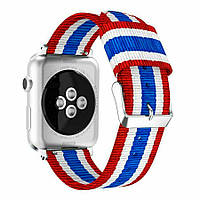 Ремешок UniCase Nylon для Apple Watch 42 / 44 / SE 44 / 45 / Ultra / Ultra 2 (49mm) - Red / White / Blue