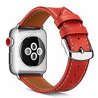 Кожаный ремешок Deexe Classic для Apple Watch 42 / 44 / SE 44 / 45 / Ultra / Ultra 2 (49mm) - Red