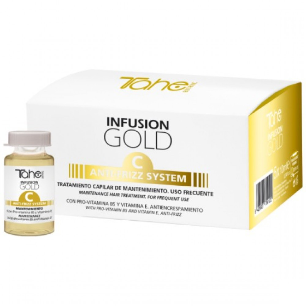 Розгладжувальна Емульсія Для Волос TAHE INFUSION GOLD C ANTI FRIZZ SYSTEM MANTENIMIETO (5 X10 Ml.)