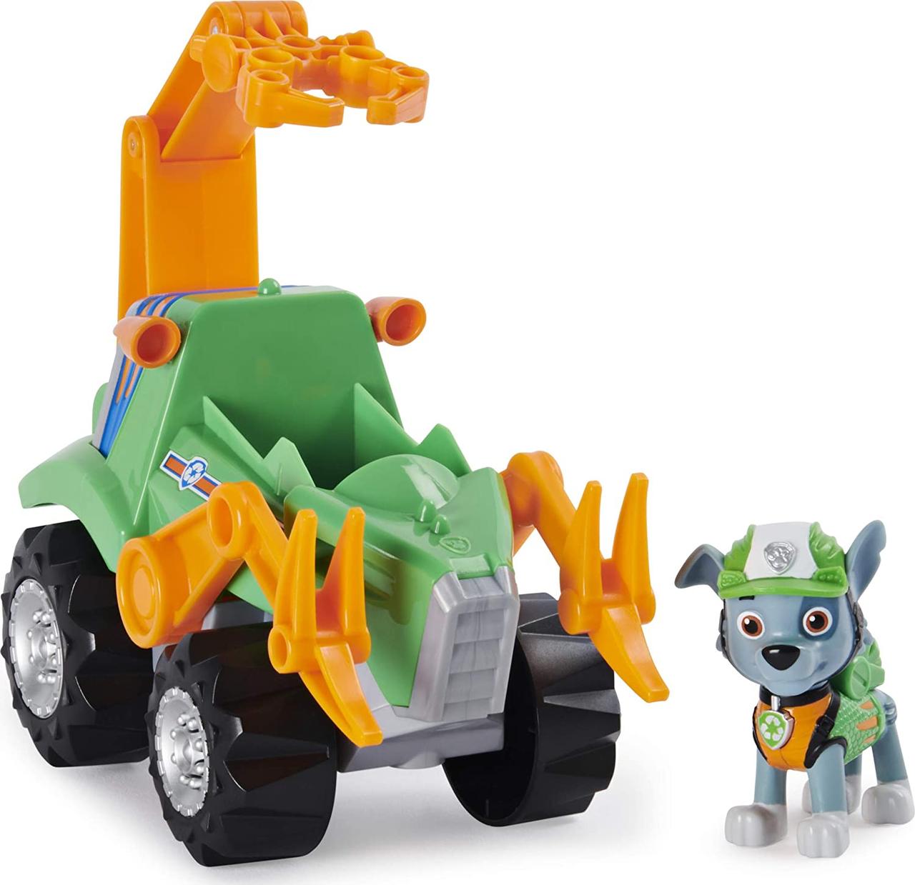 Paw Patrol, Dino Rescue Rocky’s Deluxe Rev Up Vehicle with Mystery Dinosaur Figure (Рокки, машинка и дино)