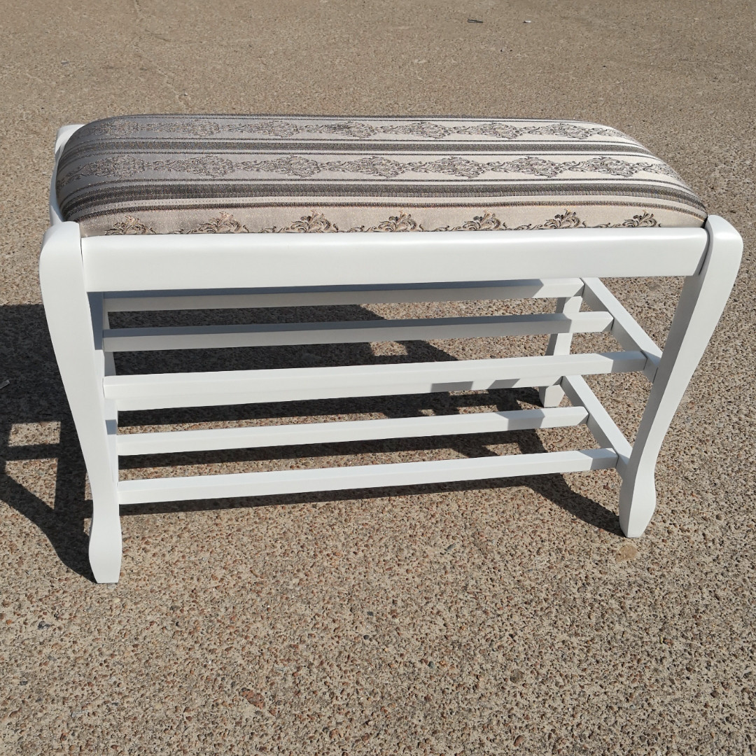 Банкетка Гармонія 70 см з двома полками  Fusion Furniture, колір білий