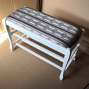 Банкетка Гармонія 70 см з двома полками  Fusion Furniture, колір білий, фото 2