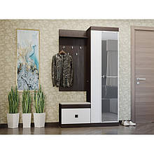 Комплект меблів у передпокій з ламінованої ДСП Соната Комплект 18 Еверест Венге темний + Білий