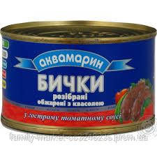 Бички Аквамарин 230г в т/с з фасолею (4820041200438)