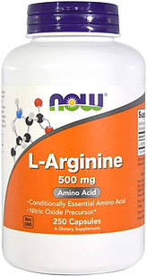 Аргінін нау фудс Now Foods L-Arginine 500mg 250 капсул