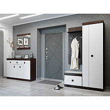 Комплект меблів у передпокій з ламінованої ДСП Соната Комплект 20 Еверест Венге темний + Білий