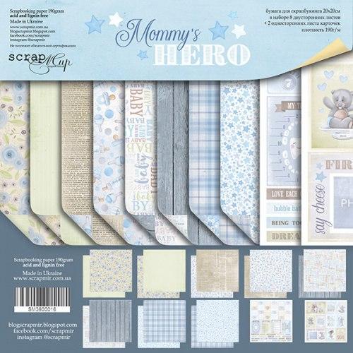 Набір двостороннього паперу 20х20см від Scrapmir "Mommy's Hero" SM3900016