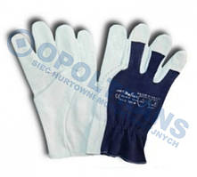 Рукавиці шкіряні мягкі синьо-сірі 10