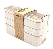 Эко ланч-бокс Lunch Box 900 ml,из пшеничного волокна, бежевый (KG-954), фото 2