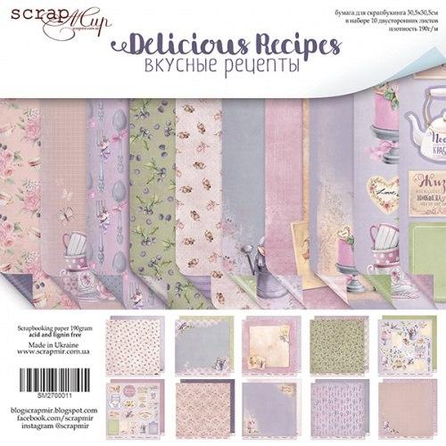 Неповний Набір двостороннього паперу 30х30см від Scrapmir Delicious Recipes - 5 аркушів SM2700011