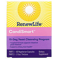 Renew Life, CandiSmart, 15-дневная программа очищения от дрожжей, комплекс из 2 частей в Украине