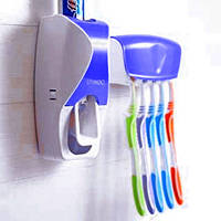 Диспенсер для зубної пасти + тримач зубних щіток Toothpaste Dispenser Blue