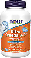Ультра омега 3-Д нау фудс Now Foods Ultra Omega 3-D 90 гелевых капсул