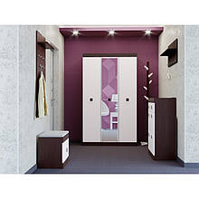 Комплект меблів у передпокій з ламінованої ДСП Соната Комплект 19 Еверест Венге темний + Білий