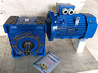 Червячный мотор-редуктор NMRV-150 1:100 с 2,2 квт 1000 об.мин на выходе вала редуктора 9,5 об.мин