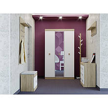 Комплект меблів у передпокій з ламінованої ДСП Соната Комплект 19 Еверест Дуб Сонома + Білий