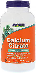 Кальцій цитрат нау фудс Now Foods Calcium Citrate 250 таблеток