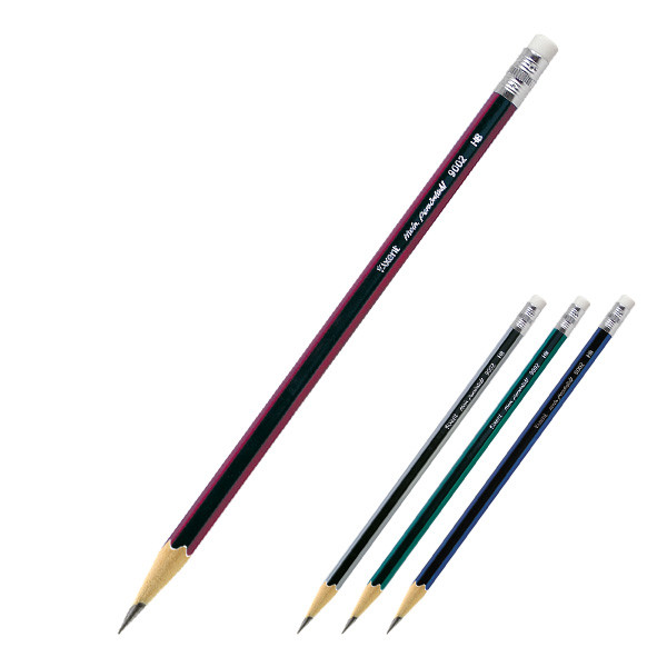 Олівець чернографитовый, загострений, з гумкою HB, покриття кол. лак металік